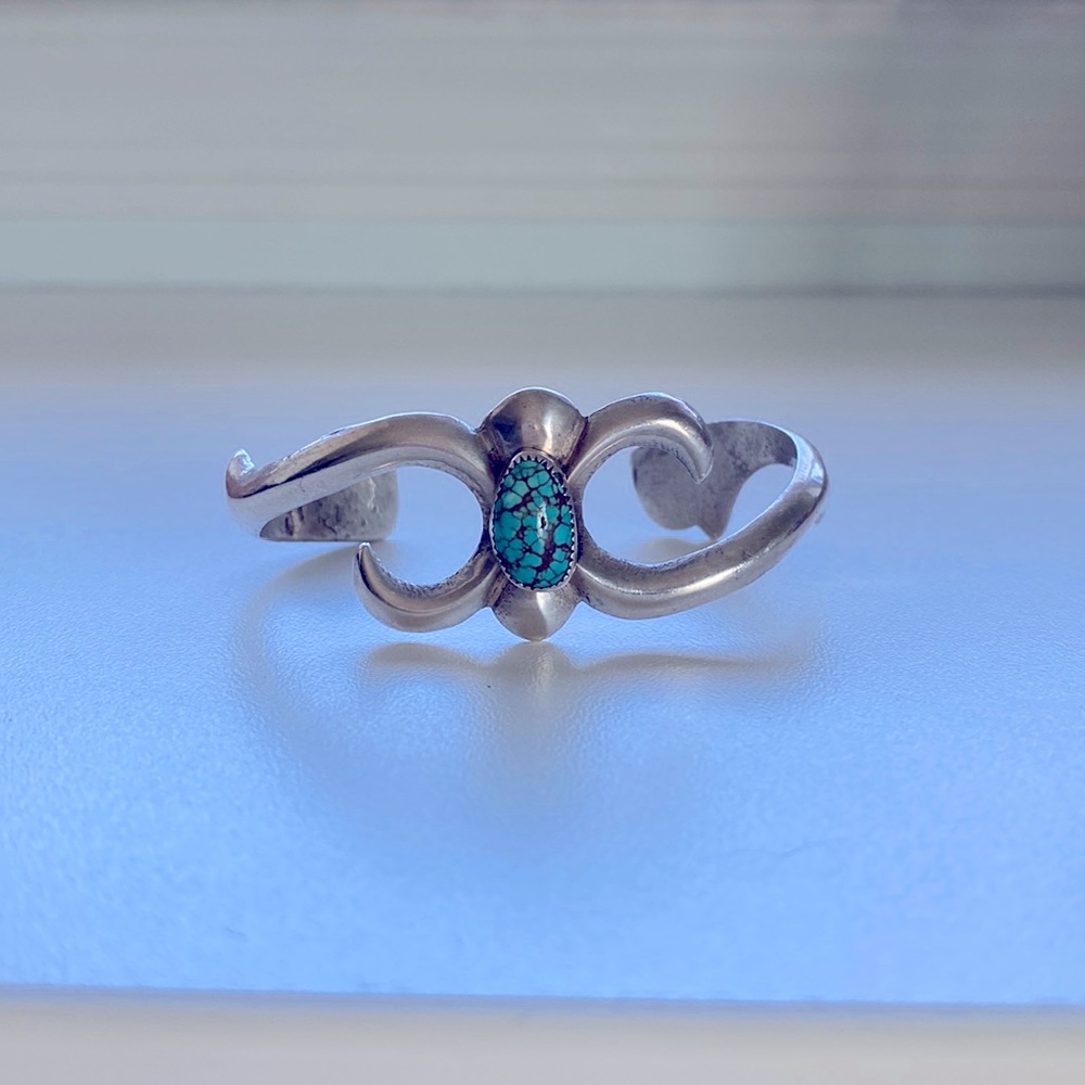 Vintage Sterling Silver and Turquoise Cuff Bracelet